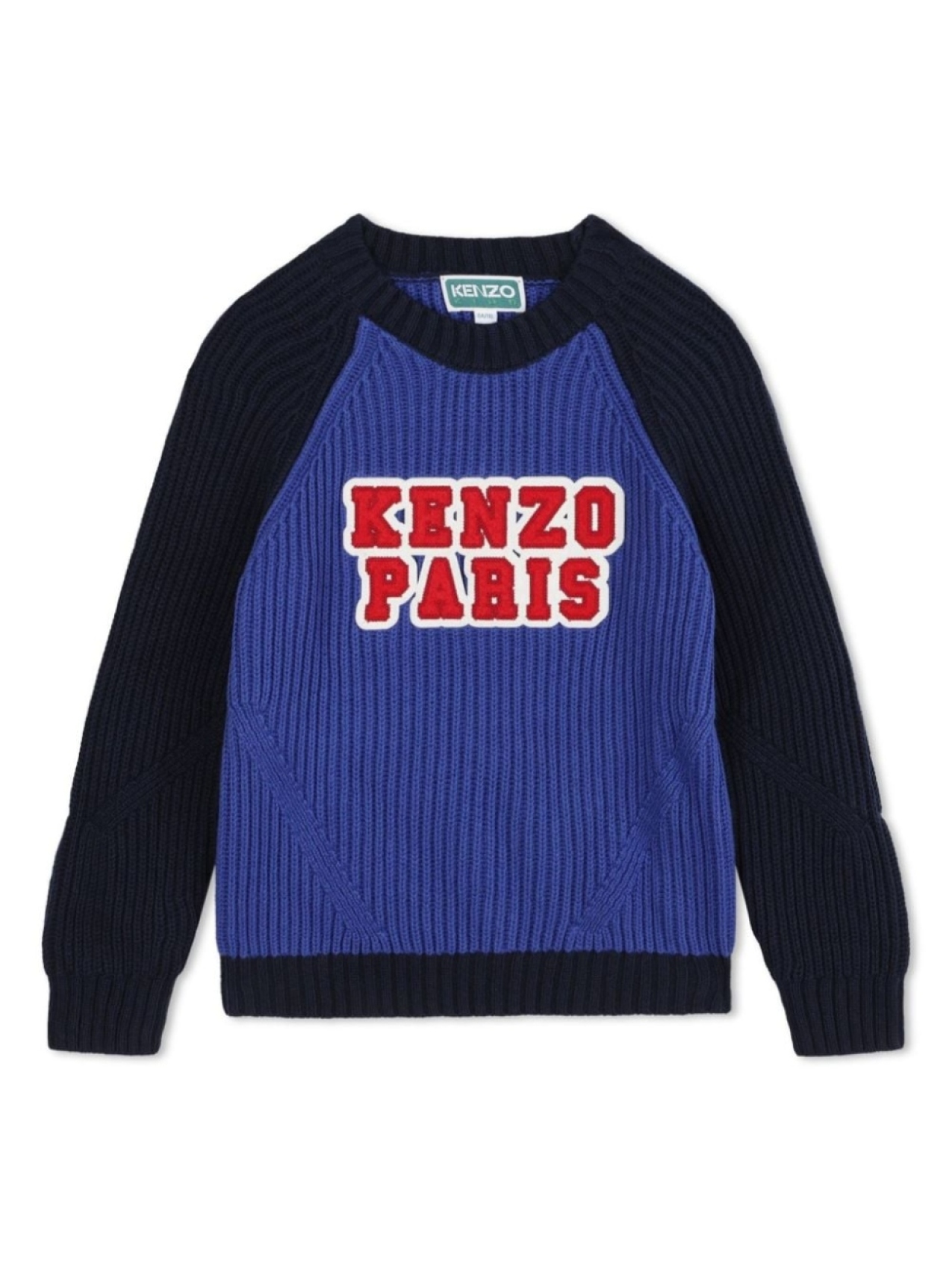 

Kenzo Kids джемпер в стиле колор-блок с вышитым логотипом, синий