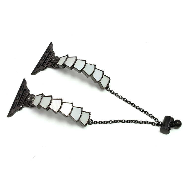 

Ремешок совместимый с Apple, металлический, 49 мм IBOANN, Shell Bangle Strap-Black White