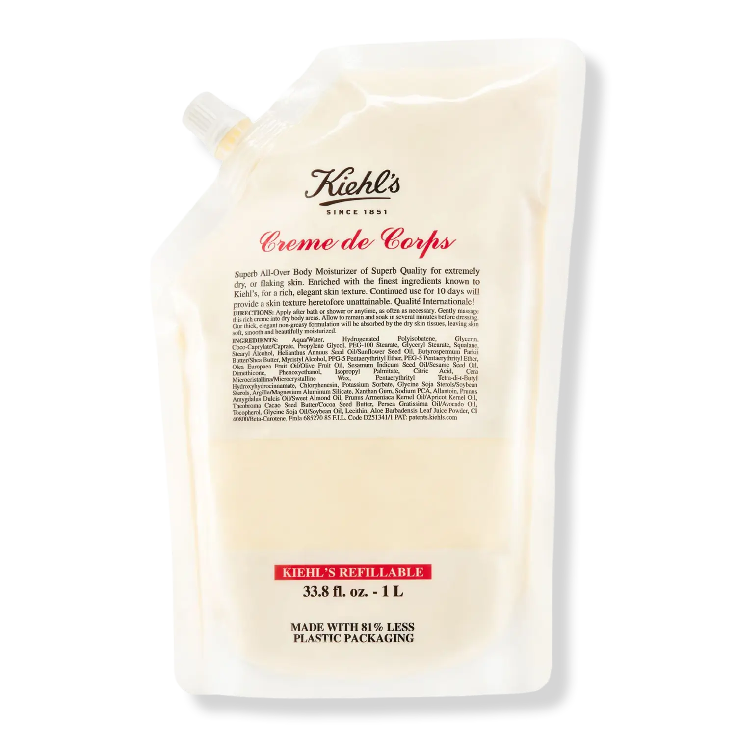 

Creme de Corps Увлажняющий крем для тела Kiehl's Since 1851, 33.8 oz Refill