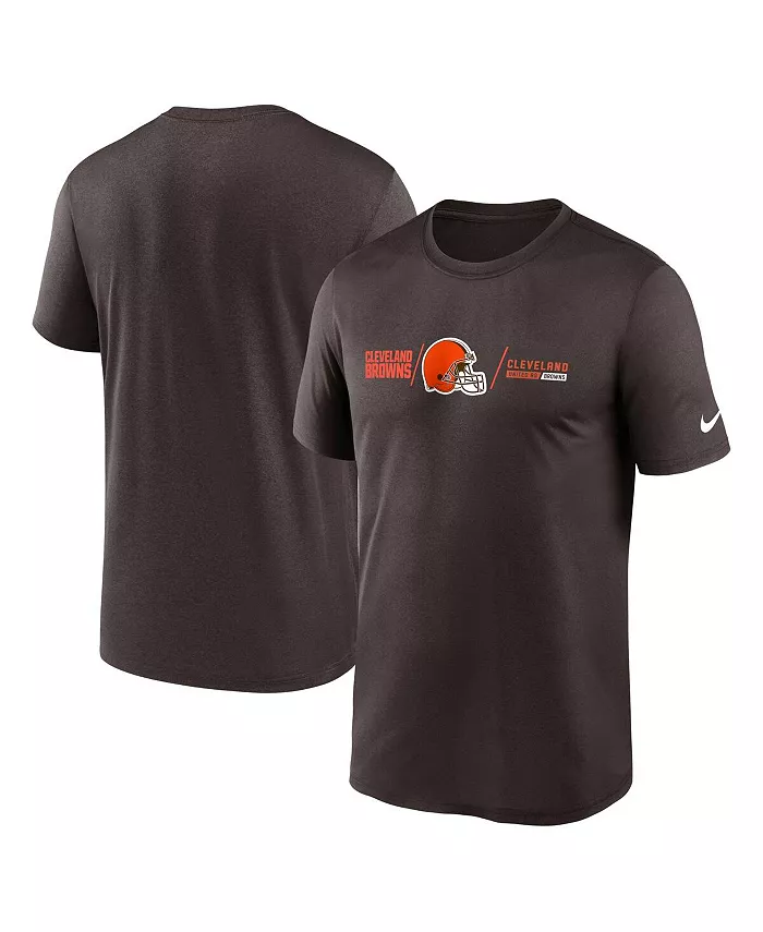 

Мужская коричневая футболка Cleveland Browns Horizontal Lockup Legend Performance Nike