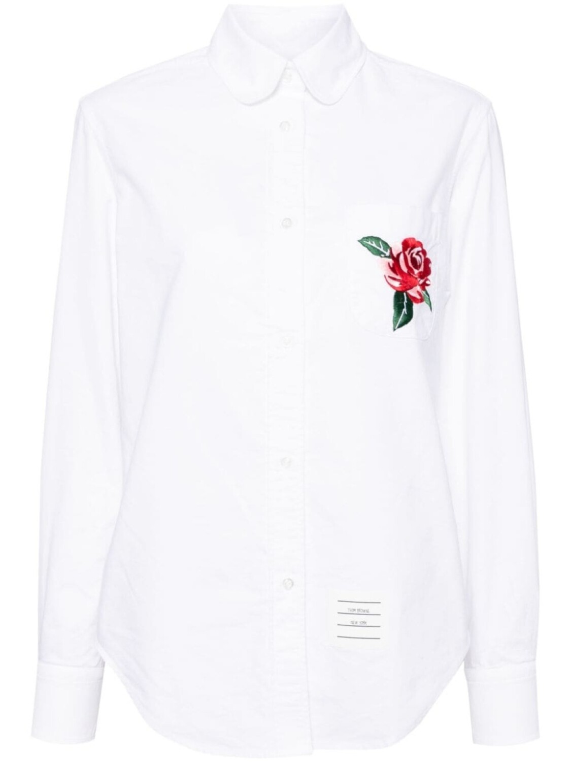 

Thom Browne рубашка с цветочной вышивкой, белый