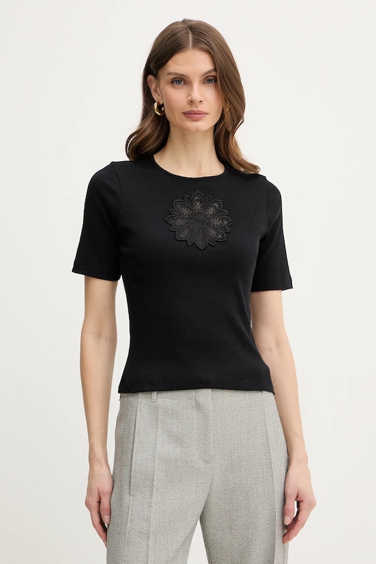 

Хлопковая футболка Twinset, черный