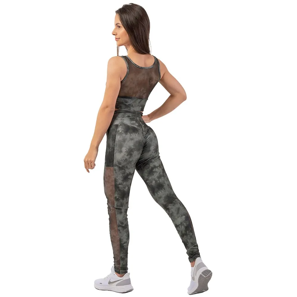 

Леггинсы Nebbia Eco Camo Green Mesh Breathe 400, серый