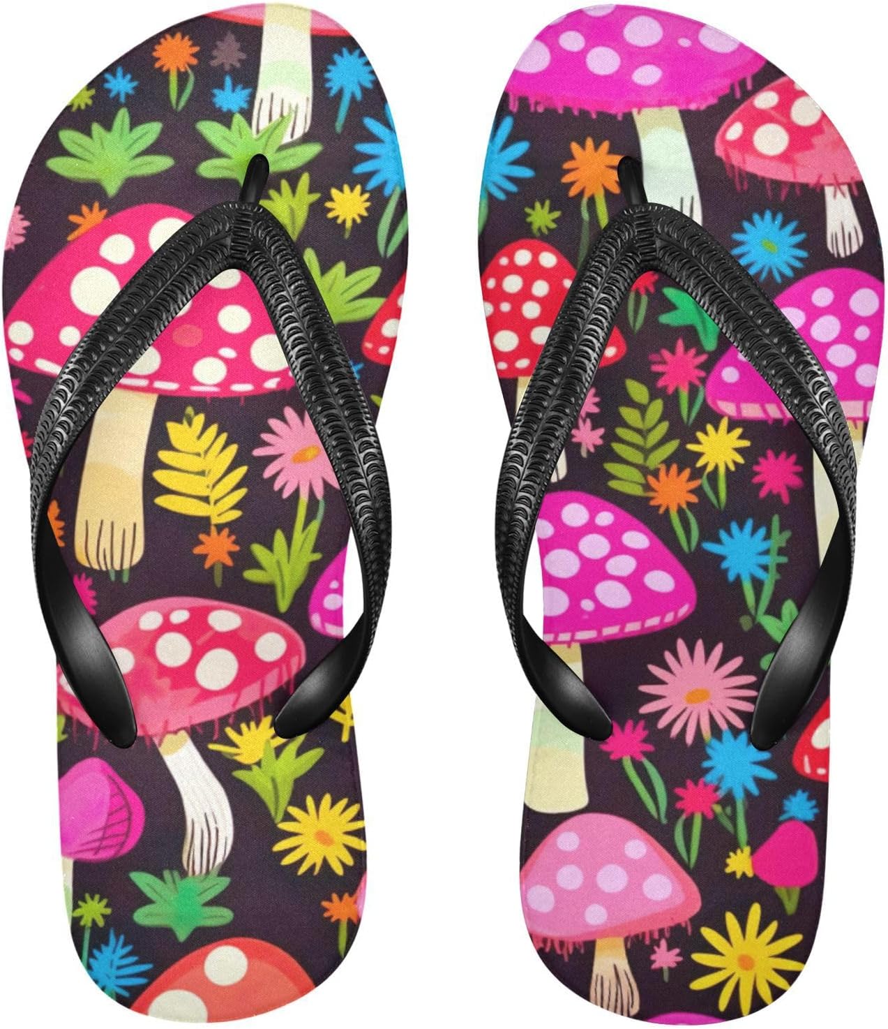 

Цветные шлепанцы «Грибок» для пляжа, летние повседневные сандалии для женщин и мужчин, обувь для душа, размер XS Kfbe, Mushroom