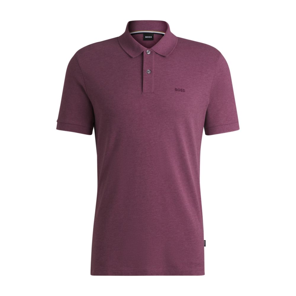 

Рубашка-поло Pallas Regular-fit из хлопка с вышитым логотипом BOSS, светло-фиолетовый