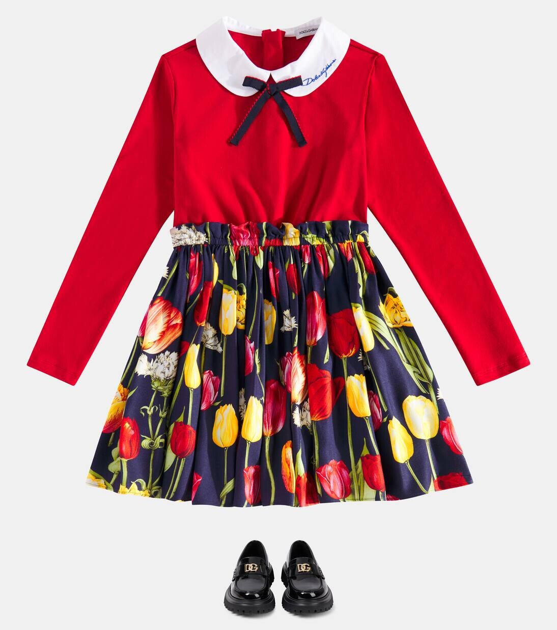 Цветочное платье Dolce&Gabbana Kids, цвет variante abbinata — фото 2