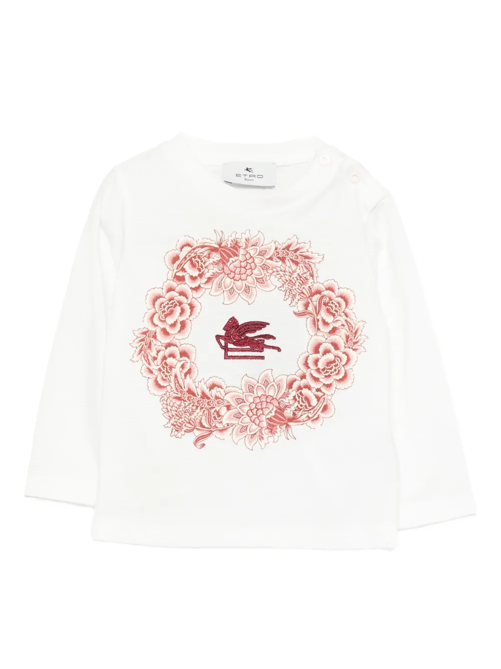 

Топ с длинными рукавами и логотипом Pegasus ETRO KIDS, белый