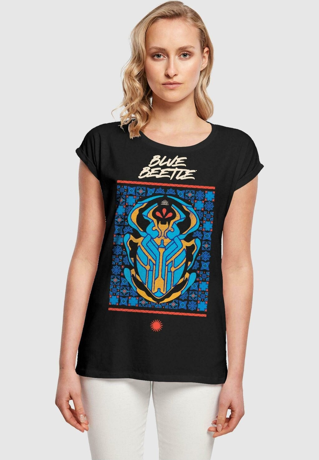 

Футболка с принтом BLUE BEETLE-MOSAIC ABSOLUTE CULT, черный