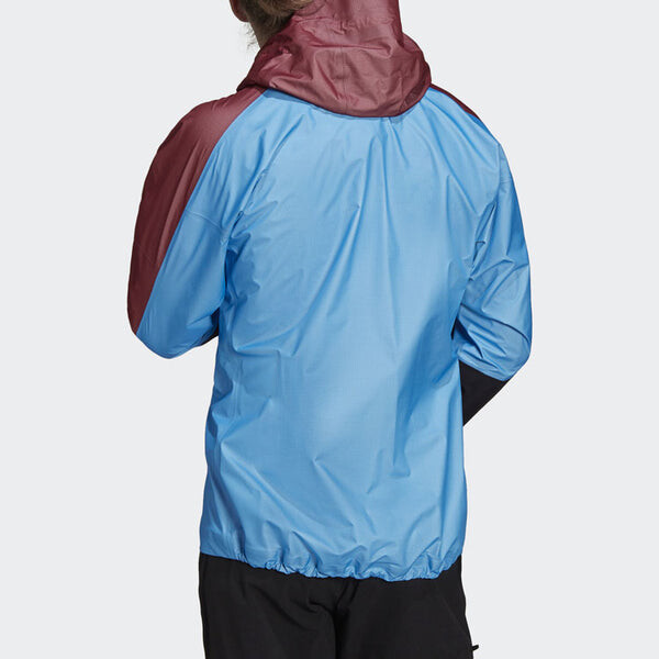 Куртка adidas Terrex Tr Light Gtx J Outdoor Sports Contrasting Colors Hooded Jacket Blue, синий — фото 3