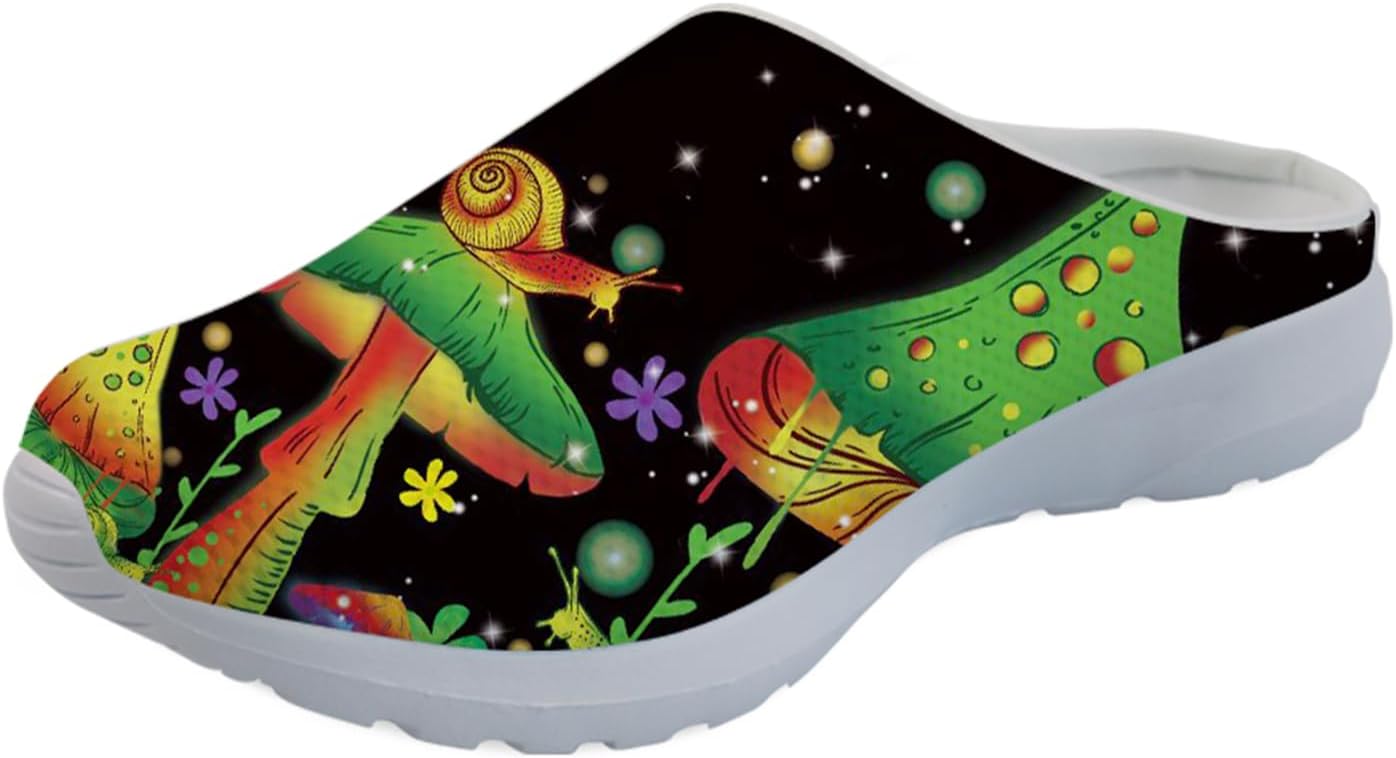 

Женские и мужские сабо GLENLCWE в ретро-стиле Бохо с ацтекским рисунком и изображением раковины на пляже, садовые сабо без застежек, легкие туфли-мулы для прогулок, кроссовки для дома и улицы, зеленый