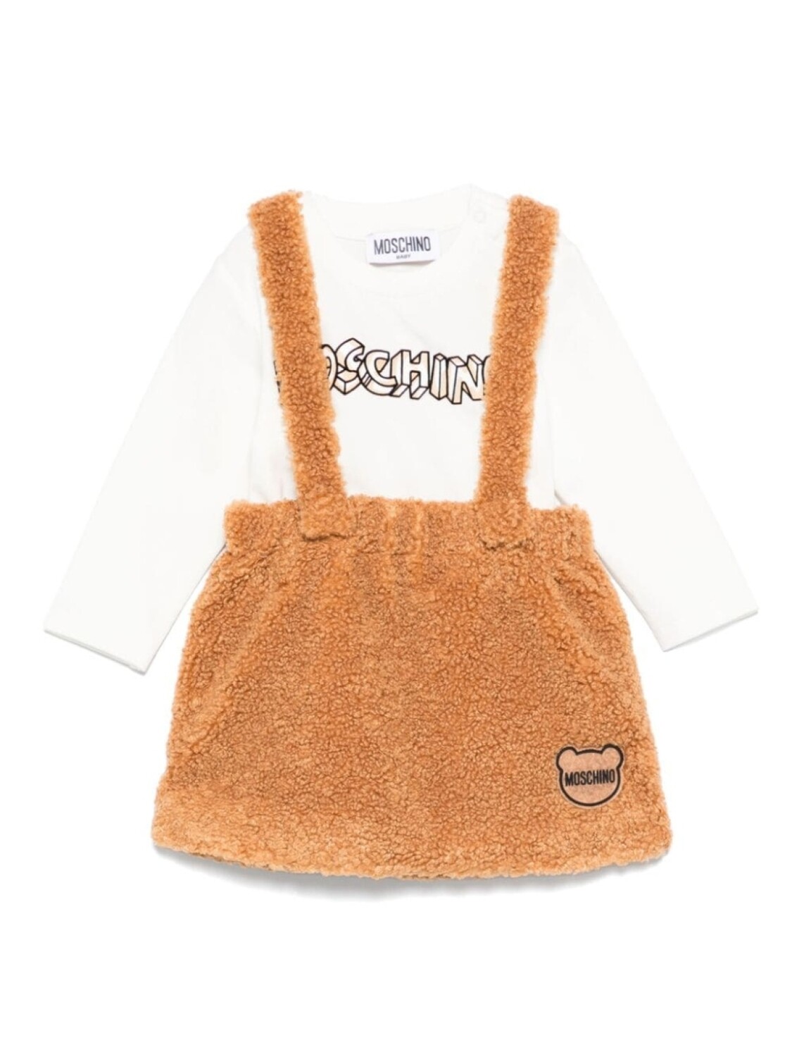 

Комплект из юбки с нашивкой-логотипом Moschino Kids, белый