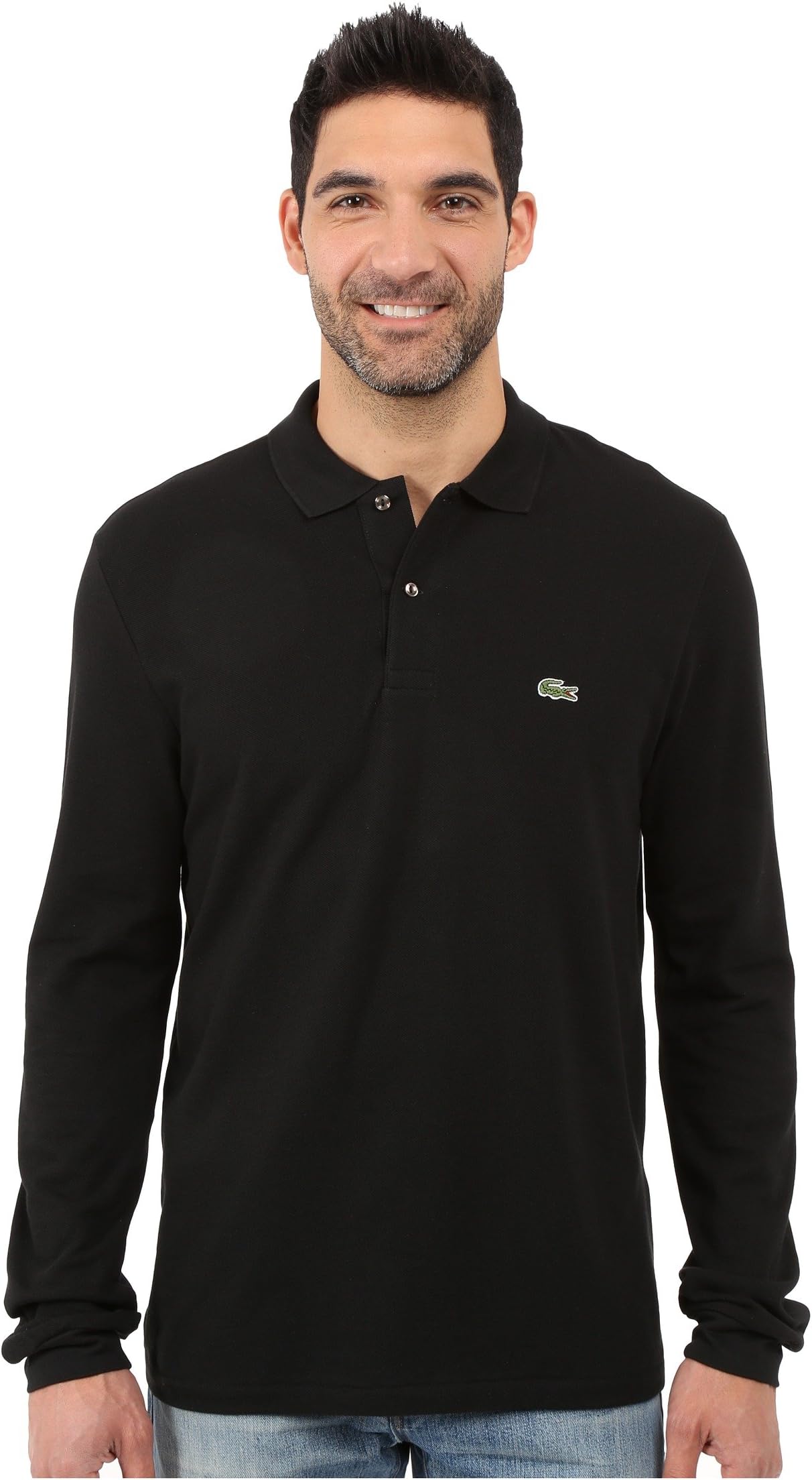 

Рубашка-поло Long Sleeve Classic Pique Polo Shirt Lacoste, черный