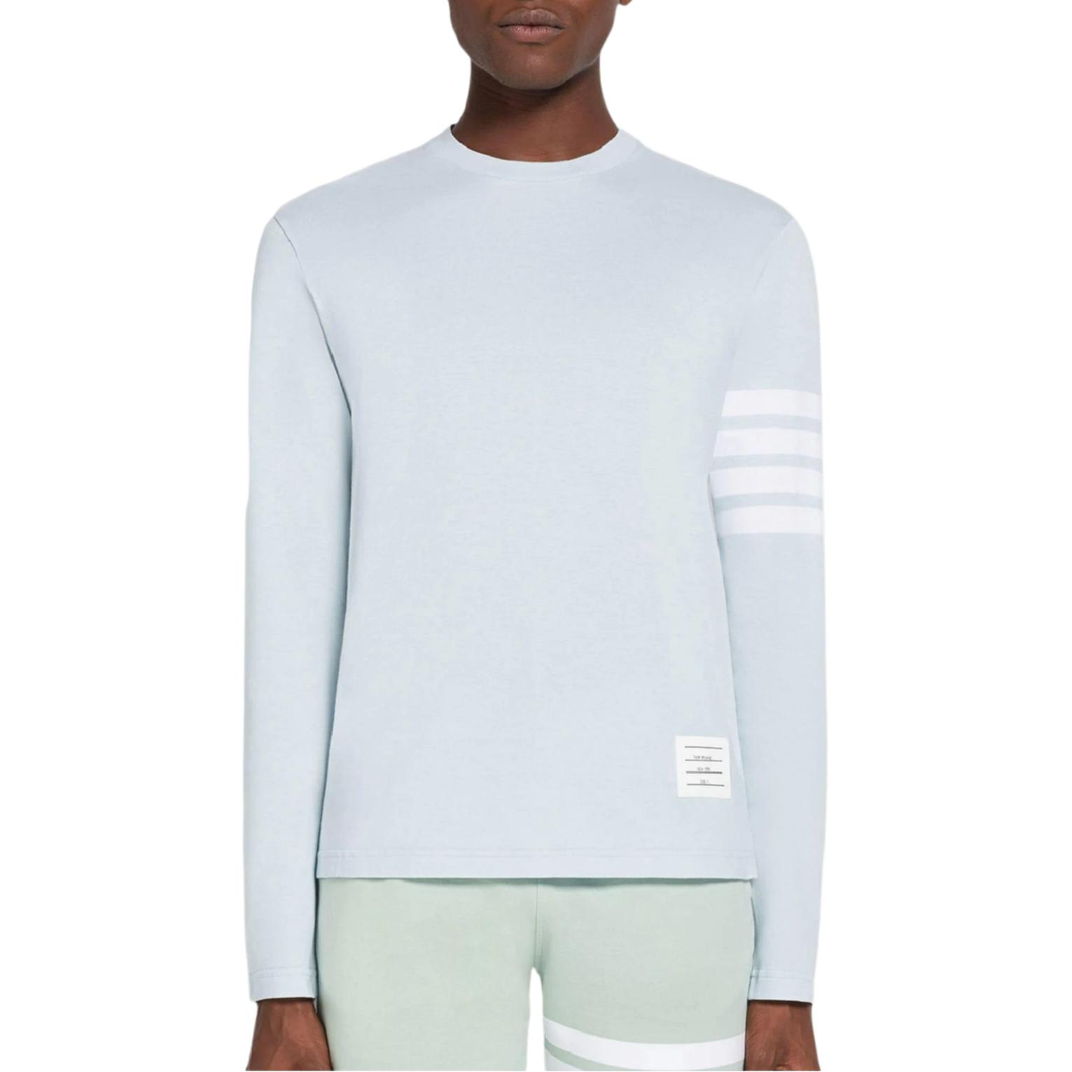 

Футболка с длинным рукавом и тремя полосками THOM BROWNE, синий