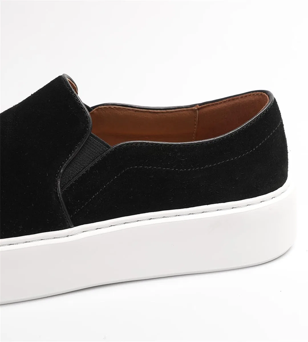 Лоферы кожаные, модель Loafers for Men, черный замша FIAVOM — фото 4