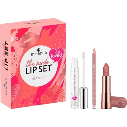 

Essence Косметика The Nude Lip Set Heavenly Lip Kit Подарочный набор помад для женщин Макияж без ацетона Веганский без микропластиковых частиц 3 предмета