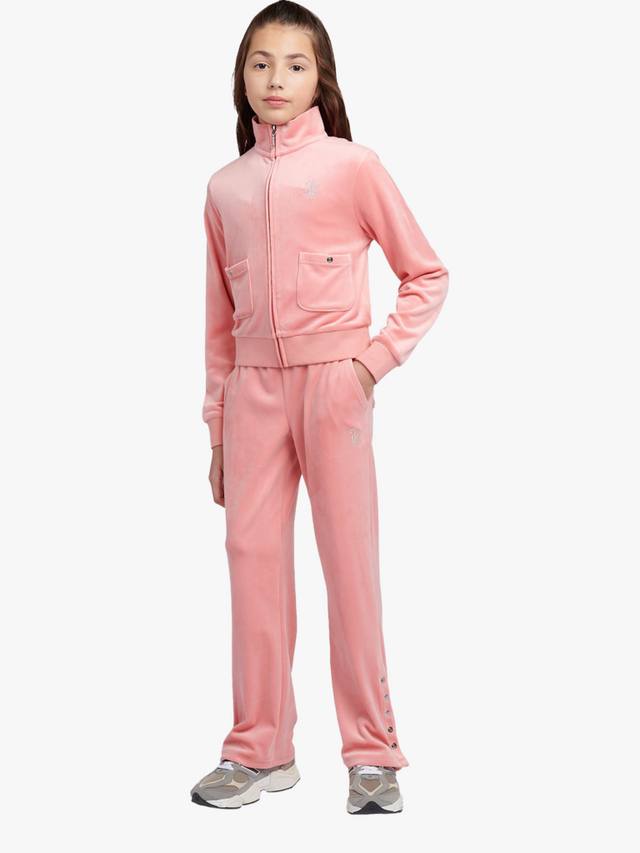 Детские велюровые прямые джоггеры Juicy Couture, Peach Blossom — фото 2