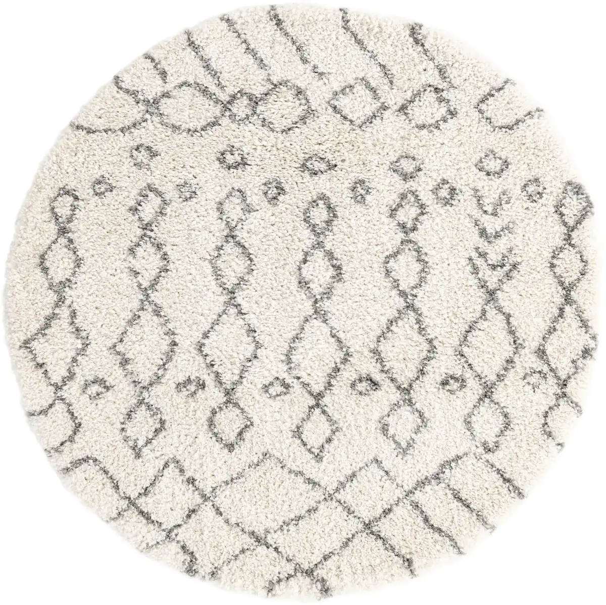 

Myflair Мебель и аксессуары Ковер с глубоким ворсом "Temara Shag" Myflair Möbel & Accessoires Ø 152 см, слоновая кость/серый