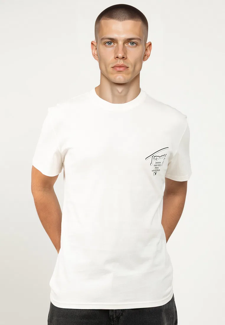 Футболка с принтом, короткий рукав, Tommy Jeans Tommy Hilfiger, белый