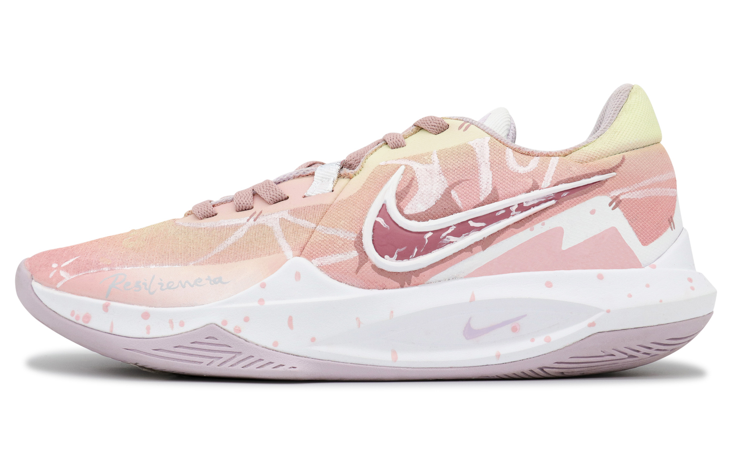 

Nike Precision 6 баскетбольные кроссовки мужские низкие Pink Yellow/Gradient/Graffiti
