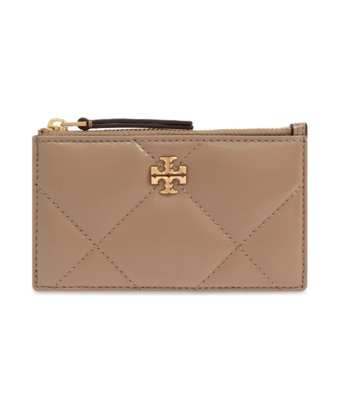 

Стеганая кожаная сумка через плечо с бриллиантами Tory Burch, бежевый