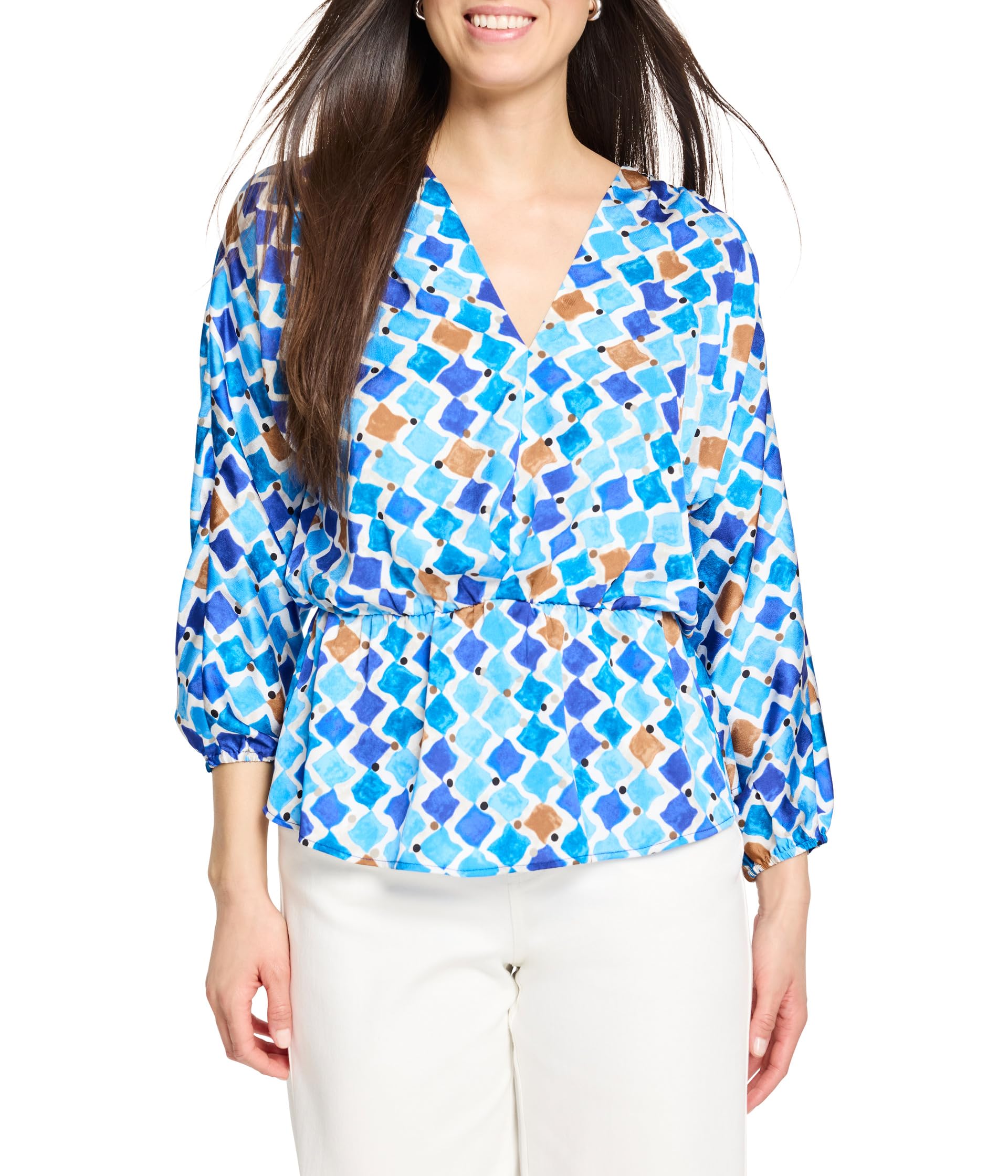 

Топ NIC+ZOE Mosaic Sofia Top, черный мульти