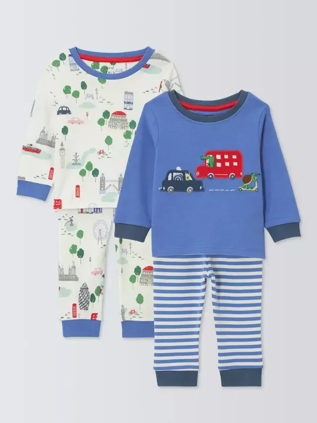 Пижамный комплект Baby London, 2 шт, синий с разноцветными вставками John Lewis