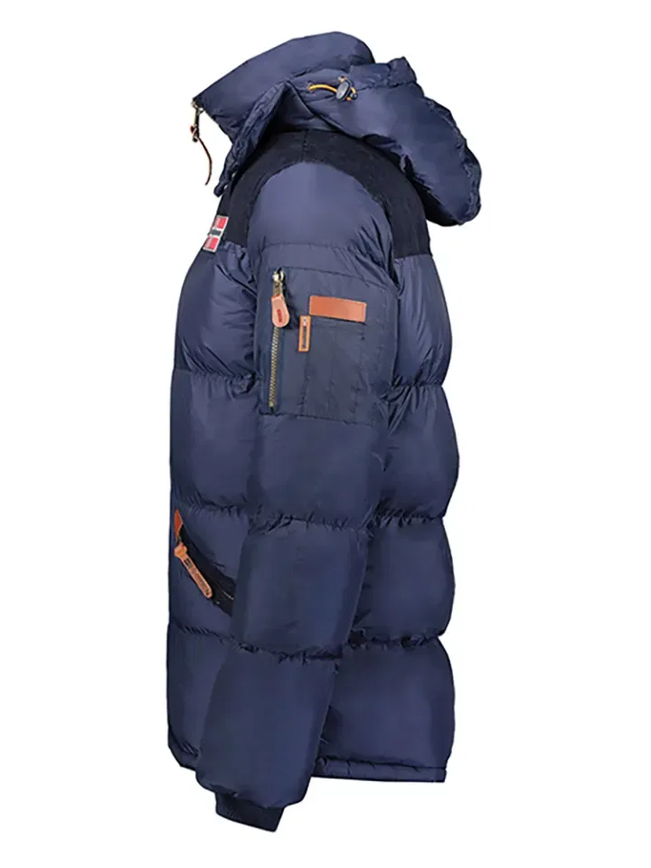 Стеганая куртка с капюшоном Geographical Norway, темно-синяя — фото 4