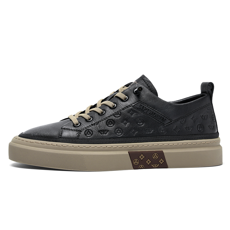 

SEPTWOLVES Низкие скейтерские кроссовки мужские черно-коричневые, цвет Black Brown (Standard Leather Shoe Size)