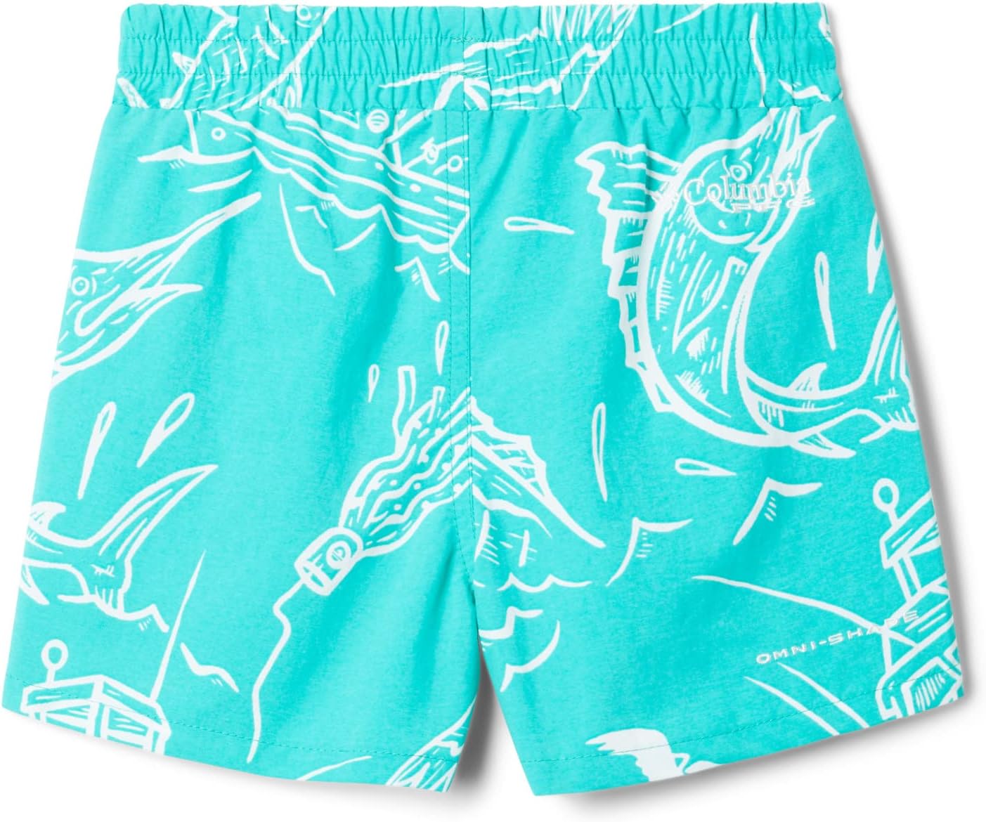 Columbia Unisex-Child Super Backcast шорты, Electric Turquoise Mighty Marlin — фото 4