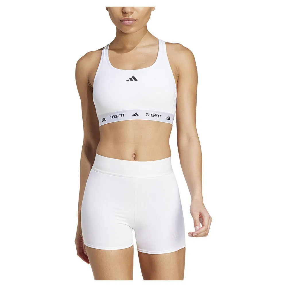 

Спортивный бюстгальтер adidas Techfit Medium Medium Impact, белый