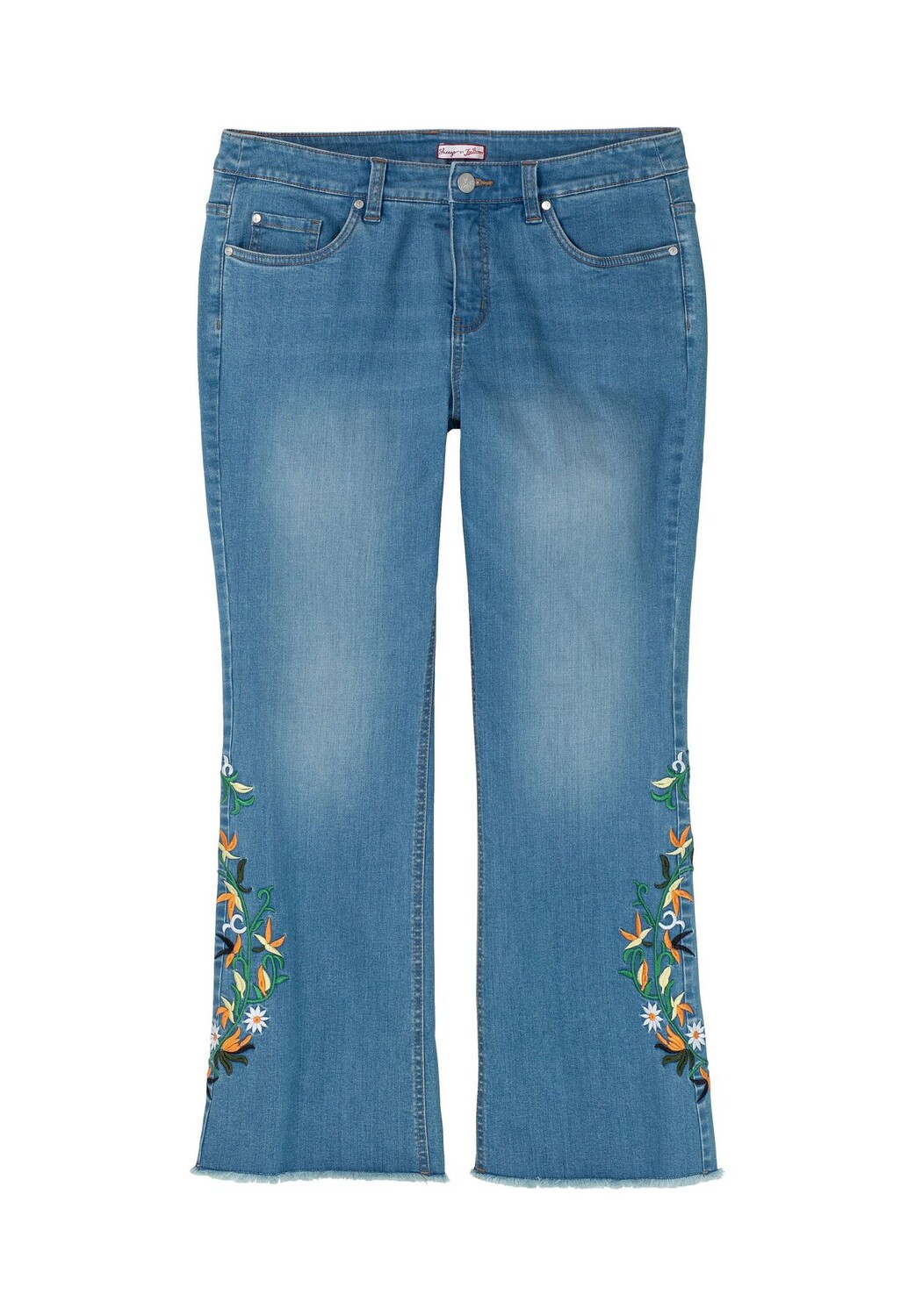

Джинсы Bootcut с цветочной вышивкой и бахромой по низу Joebrowns, цвет Blue Denim