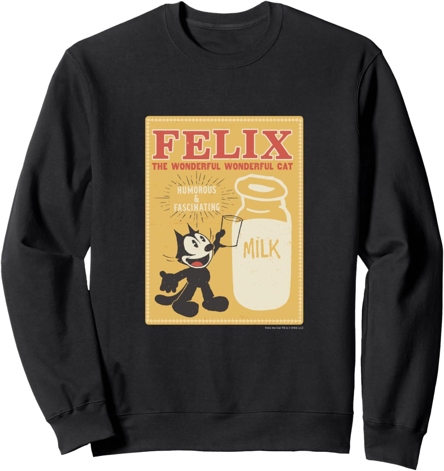 

Винтажная открытка с котом Филиксом (молочный цвет), толстовка Felix The Cat, черный