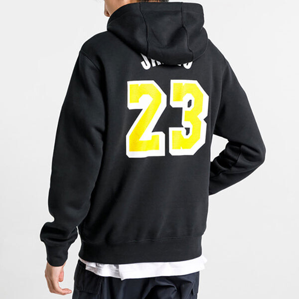 Толстовка Men's Nike Los Angeles Lakers Lebron James No. 23 NBA Player Long Sleeves Black, черный — фото 4