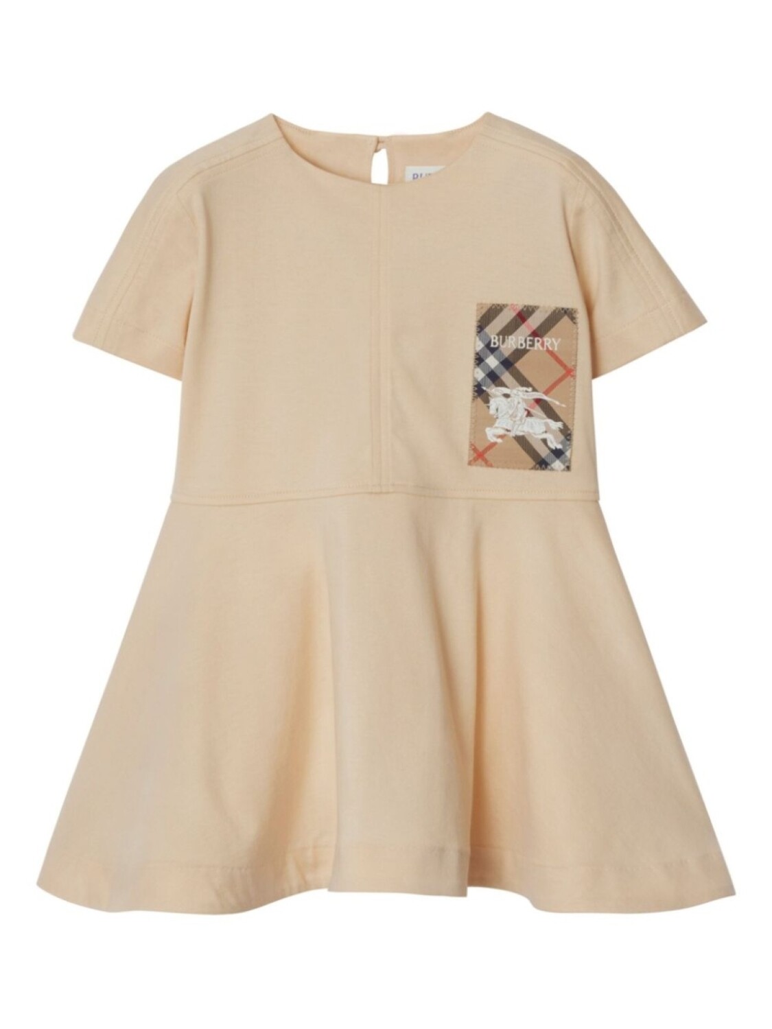 

Платье из хлопка с лейблом Check Burberry Kids, нейтральный цвет
