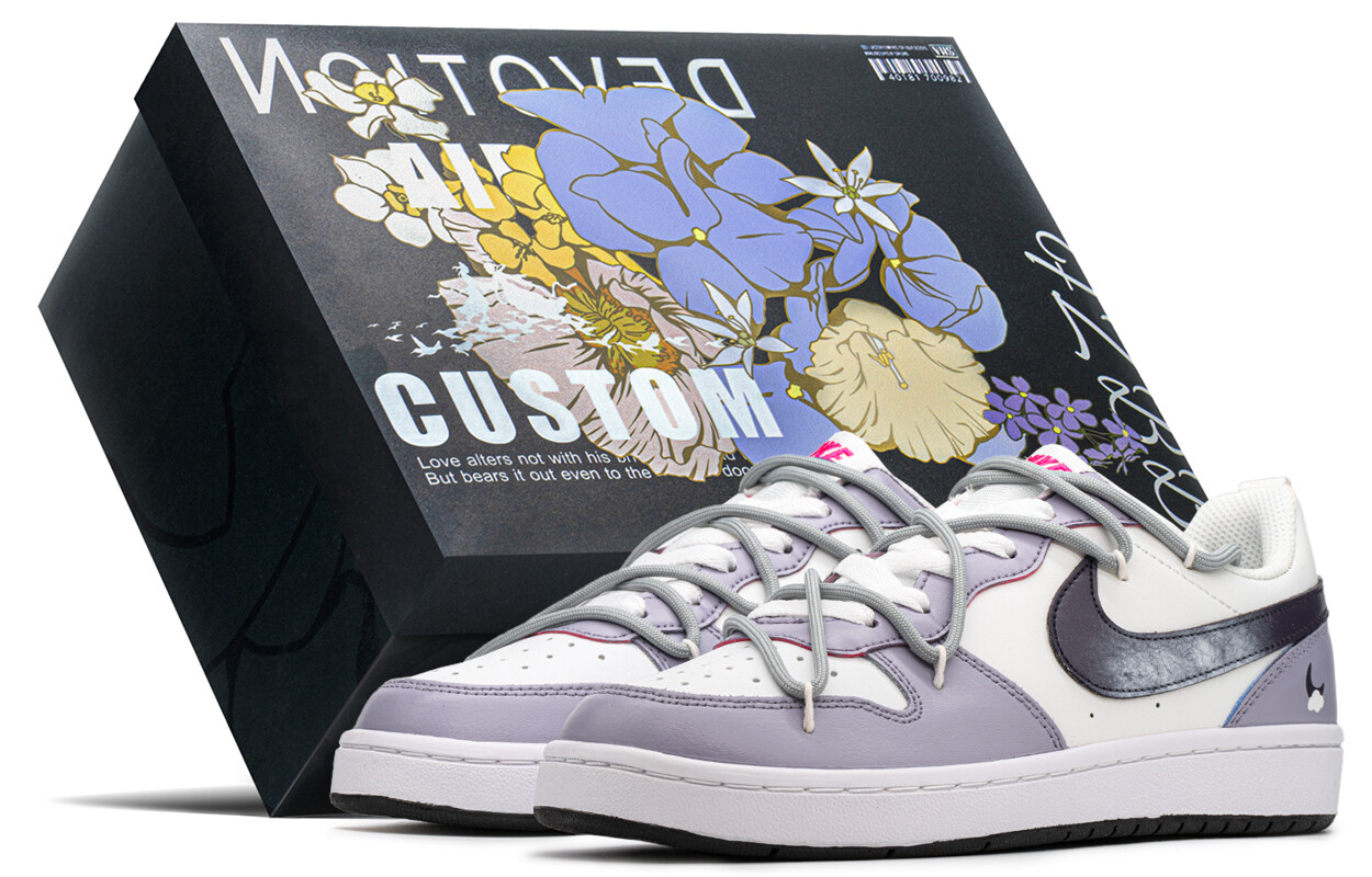 

Кроссовки Nike Court Borough Skateboarding Shoes Women's Low-top White/purple, фиолетовый