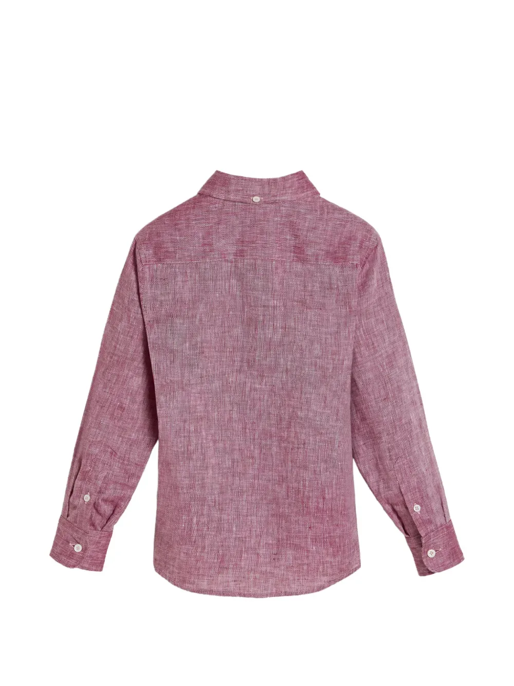 Льняная рубашка на пуговицах Brunello Cucinelli Kids, красный — фото 2