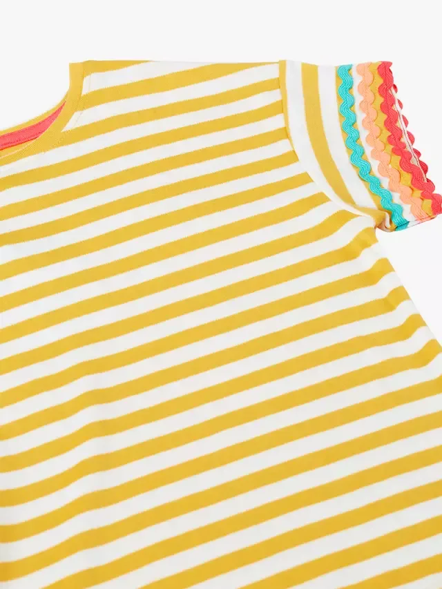 Детская футболка Thea с коротким рукавом и тесьмой, цвет шмель/радуга Frugi — фото 3