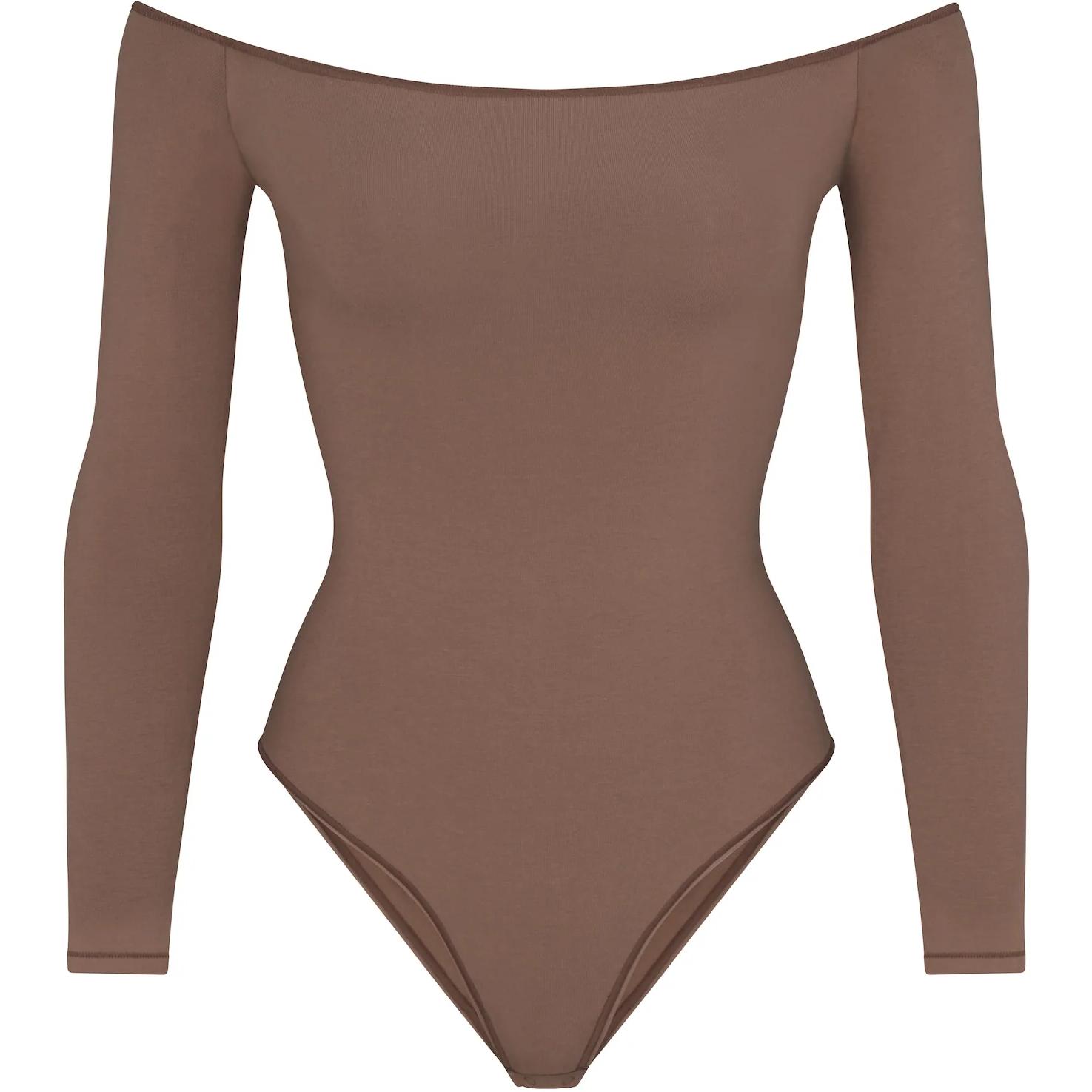 

Хлопковый джемпер боди без бретелей Bodysuits Women's TRUFFLE/Truffle Color Skims, Truffle/Truffle