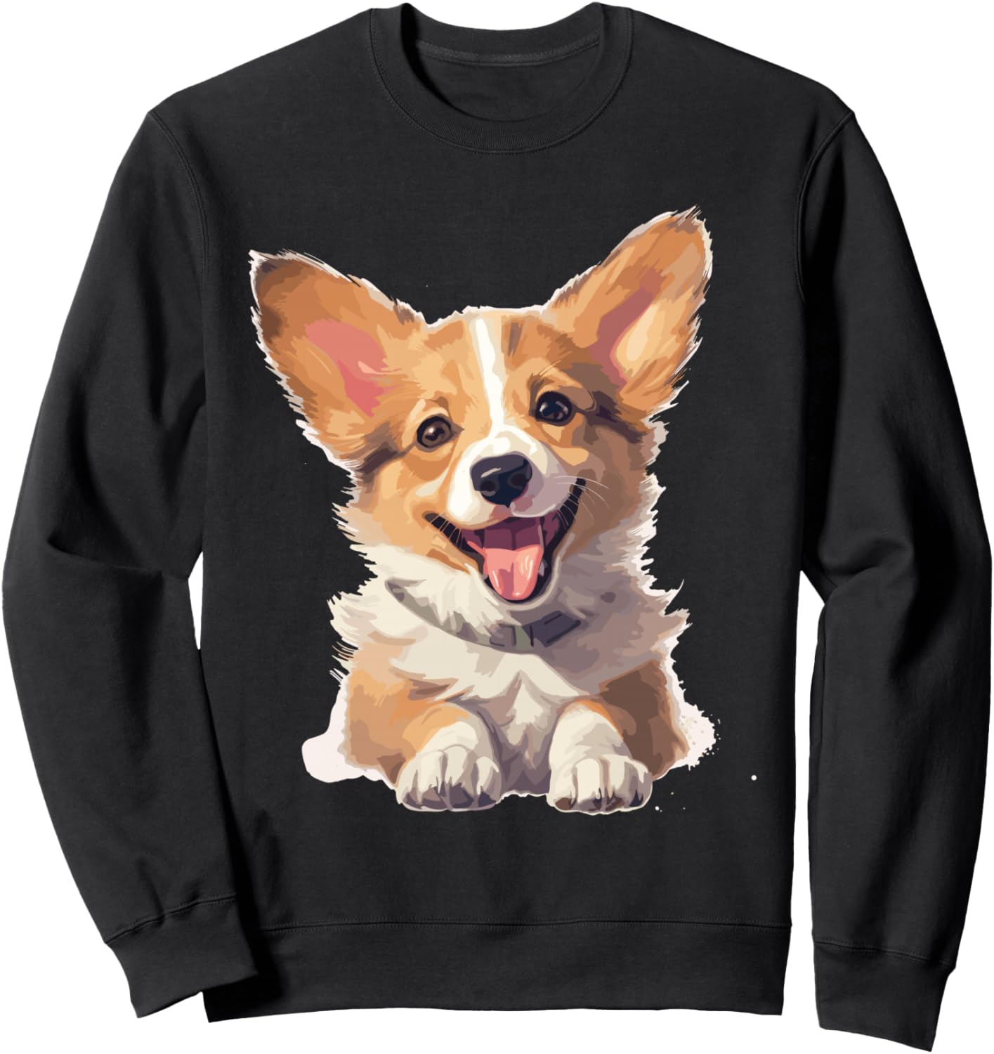 

Толстовка с акварельным рисунком щенка вельш-корги Пем для любителей собак Welsh Corgi Pembroke Motif For Pwc Dog Owners | Welsh Corgi Pem, черный