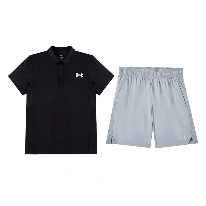 Спортивный костюм для подростков Under Armour черный верх + серые шорты