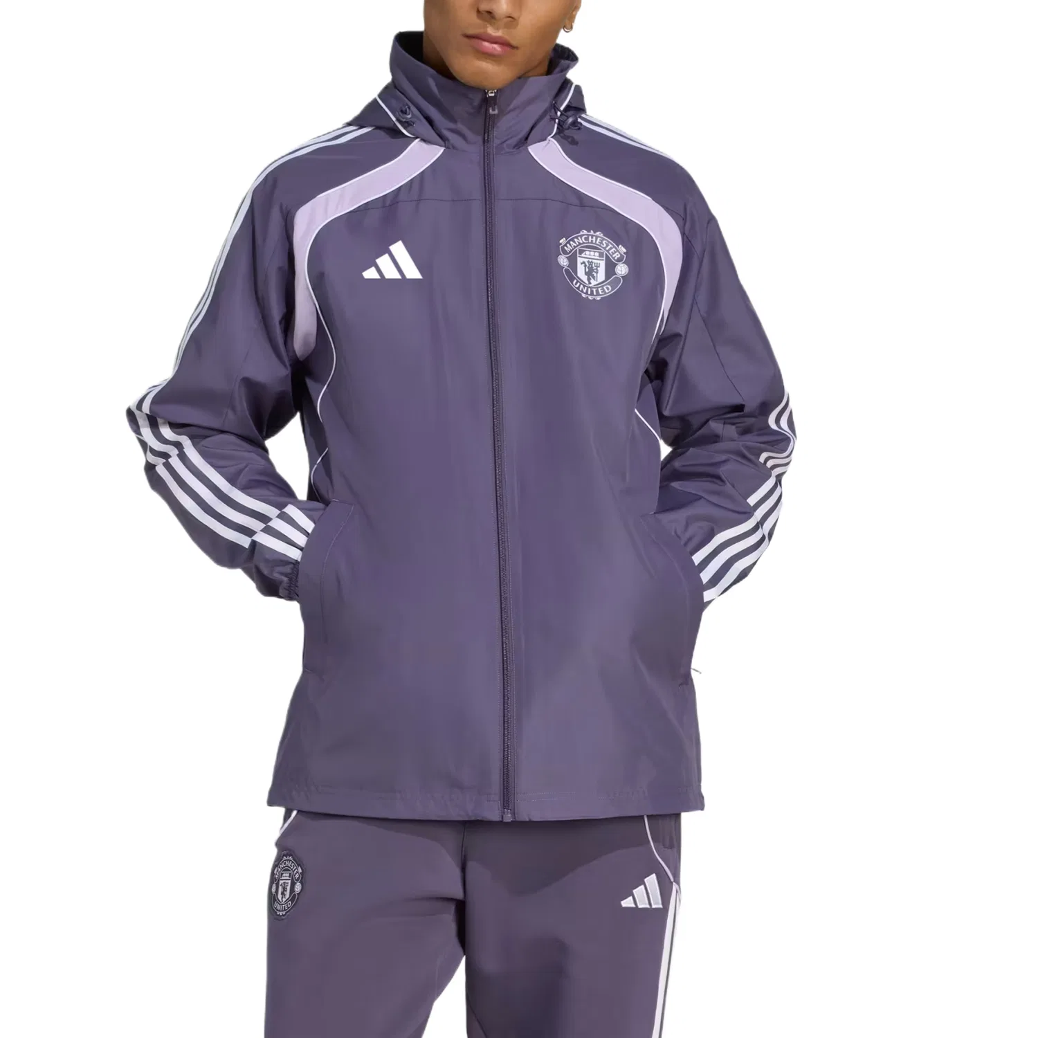 Тренчкот футбольный Adidas фиолетовый — фото 3