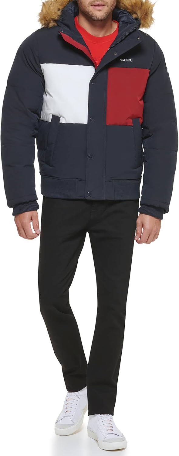 Мужская стеганая куртка-бомбер Tommy Hilfiger Arctic Cloth (стандартная и для больших и высоких), Tommy Logo Print — фото 2
