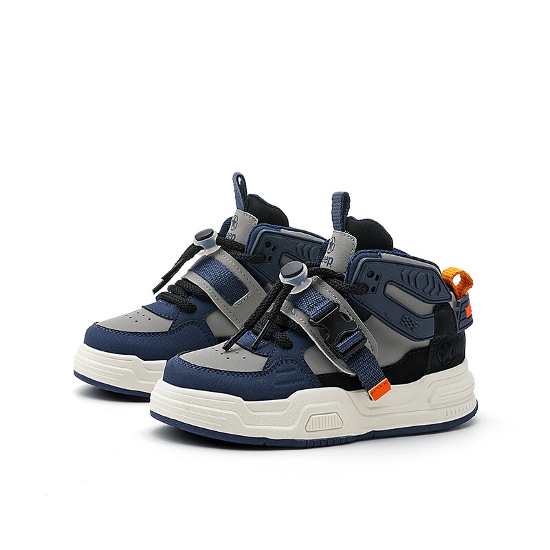 Кроссовки Jeep Kids Skateboarding Shoes Kids High-top Luxury Gold, синий — фото 4
