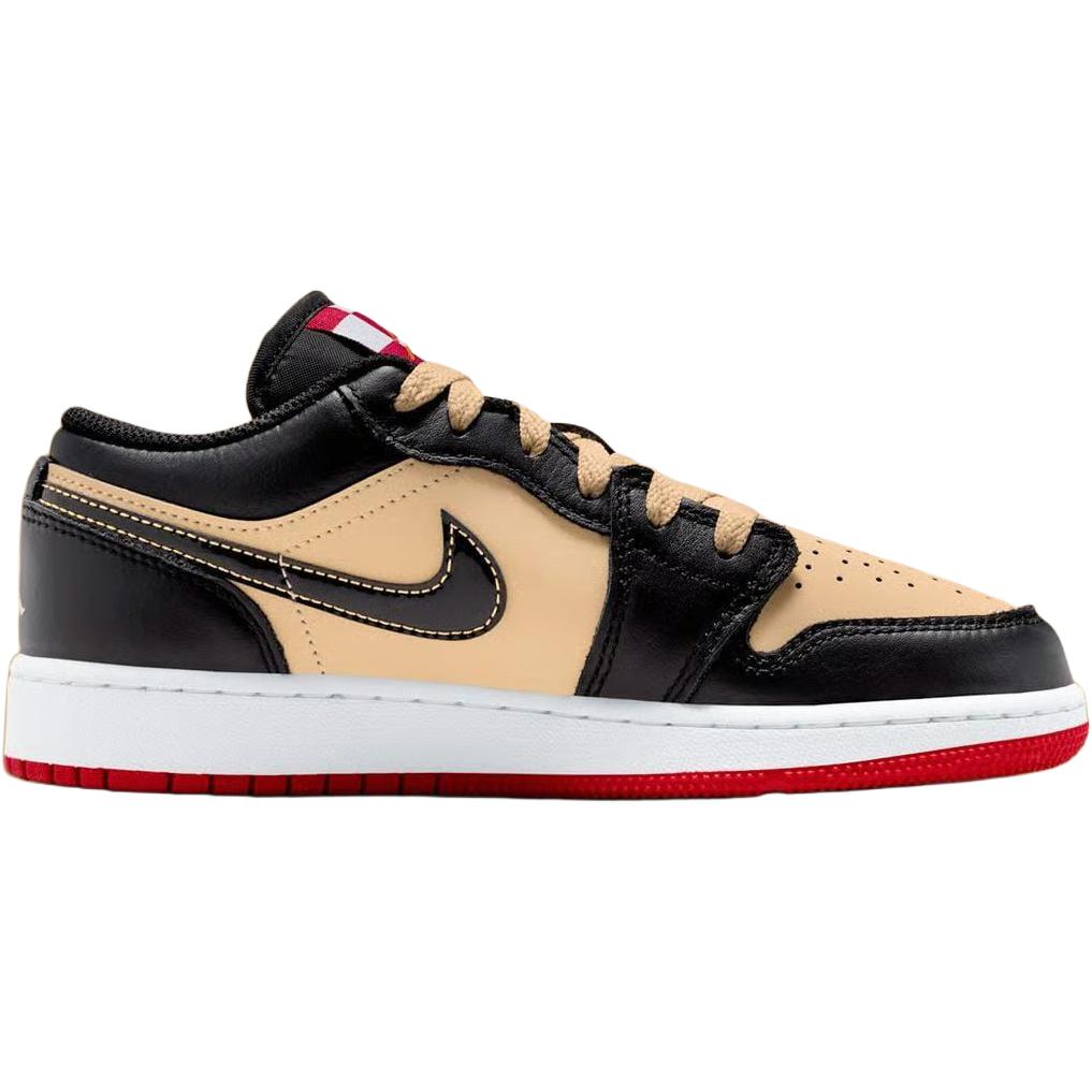 Jordan Air 1 устойчивые к истиранию низкие детские баскетбольные кроссовки Tan/Black Kids' — фото 3