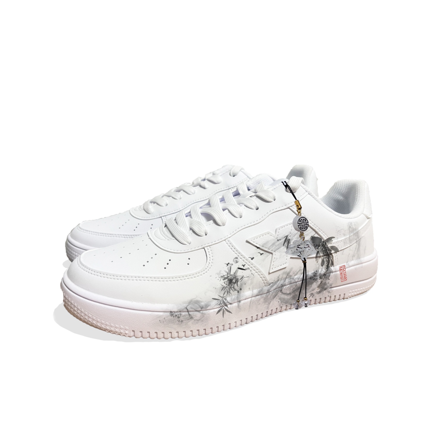 XTEP Кроссовки для скейтбординга мужские low top white с технологией air force one, амортизацией, устойчивостью к истиранию и дышащие — фото 4