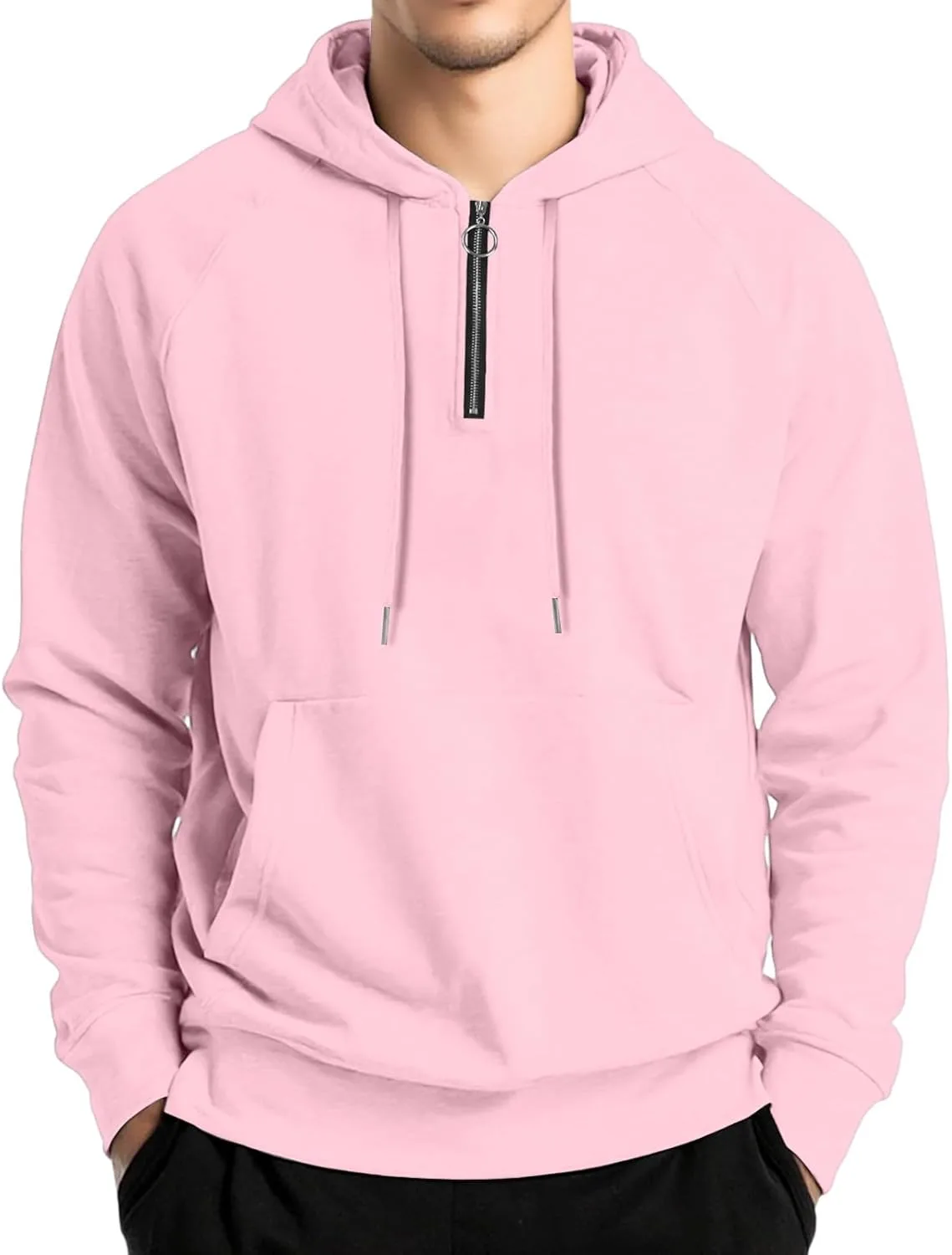 

GOFULY худи с четвертью молнии для мужчин Big And Tall, флисовая тактильная толстовка, стильный зимний легкий пуловер с карманом