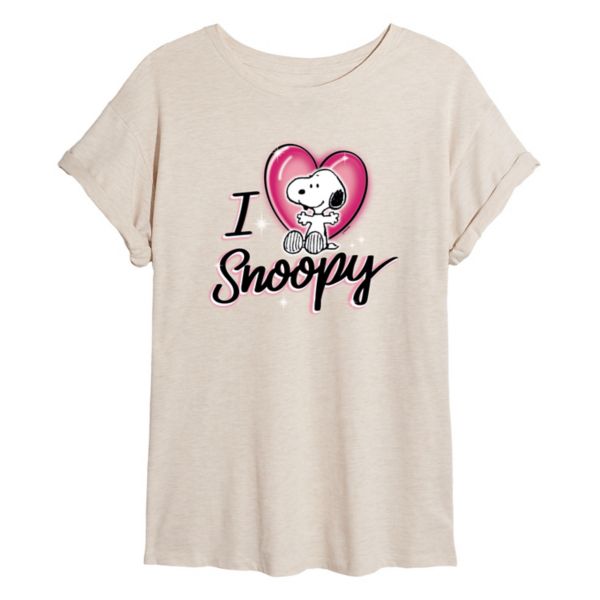 

Футболка Juniors peanuts i heart snoopy oversize Licensed Character, бежевый