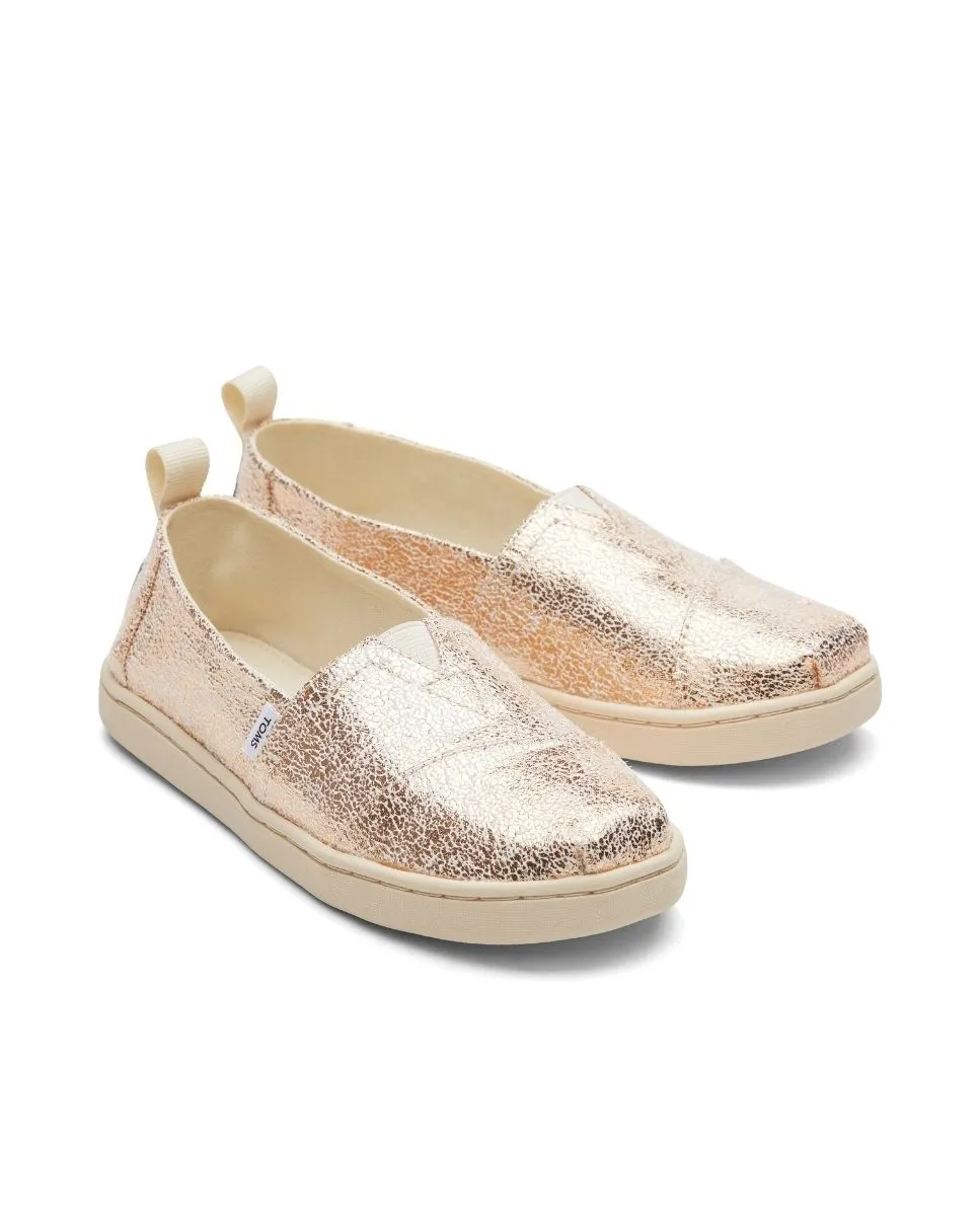 Детские эспадрильи из металлизированной кожи Toms, золотой — фото 3