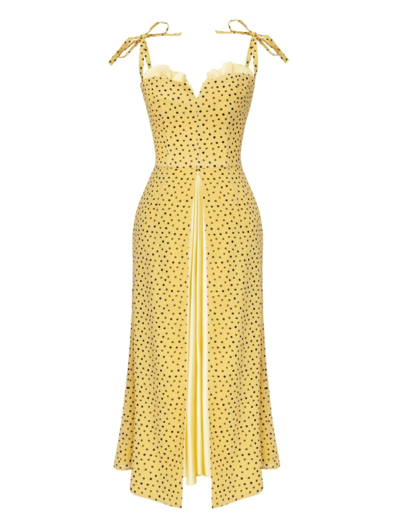 

POST MERIDIEM платье миди Flowy Slit, желтый