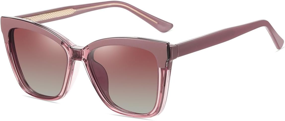 

Поляризованные солнцезащитные очки TR90 с оправой, защитой от УФ-излучения UV400, накладными линзами для защиты от синего света, женские, с ацетатными дужками, очки для вождения weiyuchen, Cameo Purple Frame